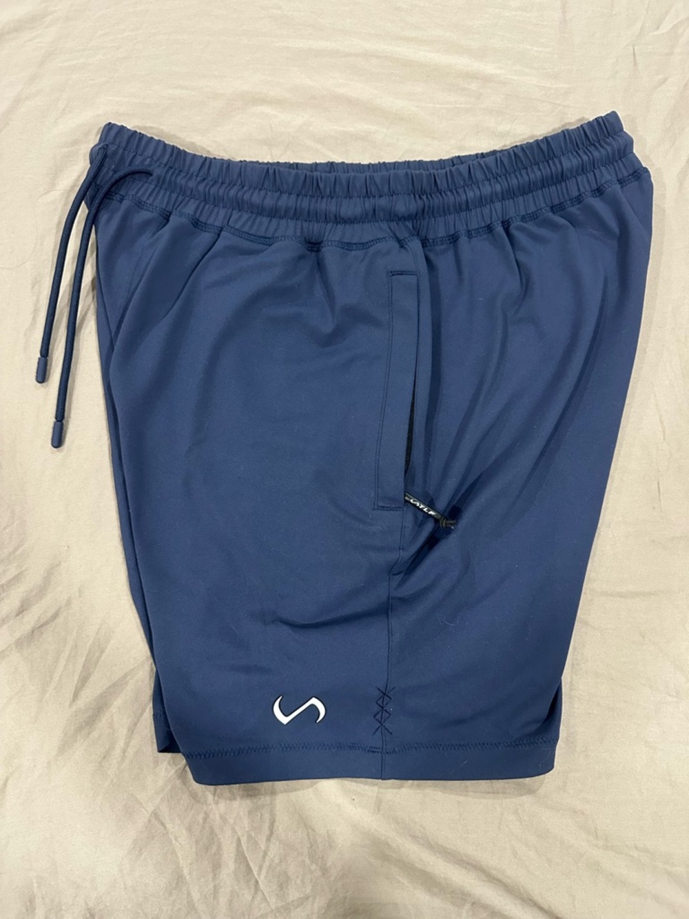 TLF Men's Athletic Performance Drawcord Shorts in Navy